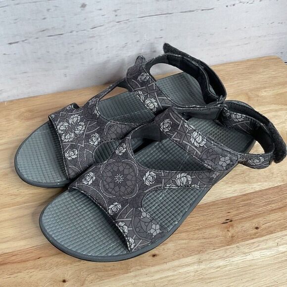 Easy Spirit Yogala Womans Floral Gray Slip on Sandals Size 11 - Picture 6 of 11